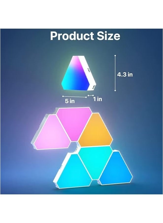 WALALLA Triangle LED Light Panels Triangle Lights with 6 Connection Ports Real RGBIC Gaming Lights for Gaming Setup Smart Wall Lights for Bedroom App Control Music Sync for Gaming Room Streaming 6 Pack - Image 2